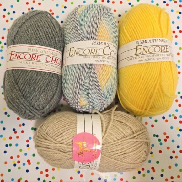 Plymouth Yarn Encore Chunky and Worsted Yarn 4 Skeins - Picture 1 of 9